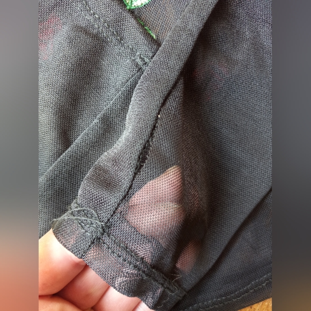 πGoth Sheer Mesh Long Sleeve Crop Top!!!! - Picture 6 of 10